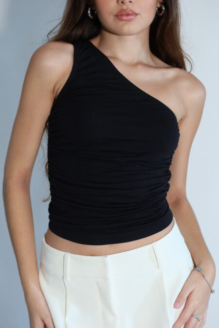 Cropped um ombro só - Preto, P