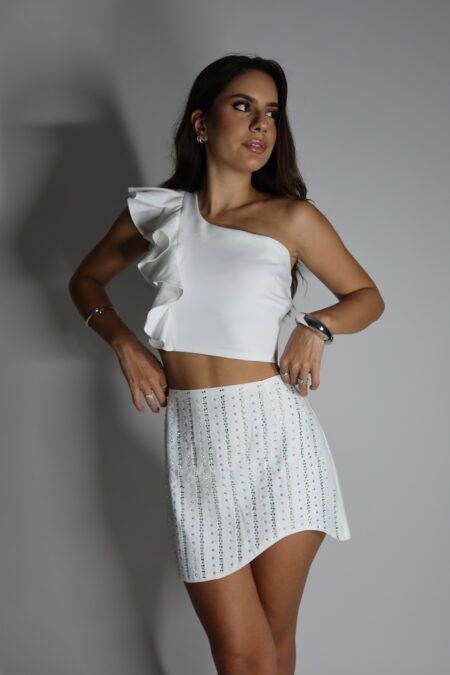 Saia Strass - Tamanho Único, Branco