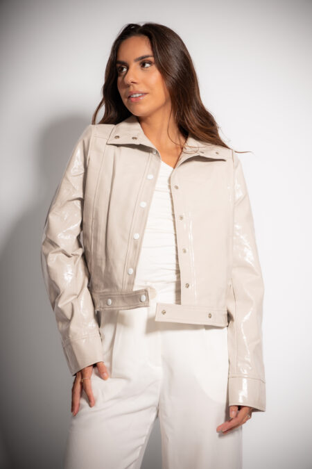 Jaqueta Vinil - P, Off White